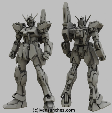 sword strike gundam seed 3d mesh cg sandrum