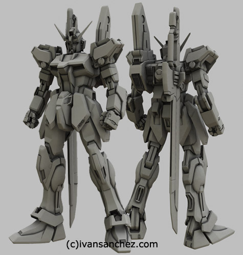 strike gundam seed sword striker pack 3d mesh cg sandrum