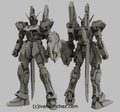 sword strike gundam seed 3d mesh cg sandrum